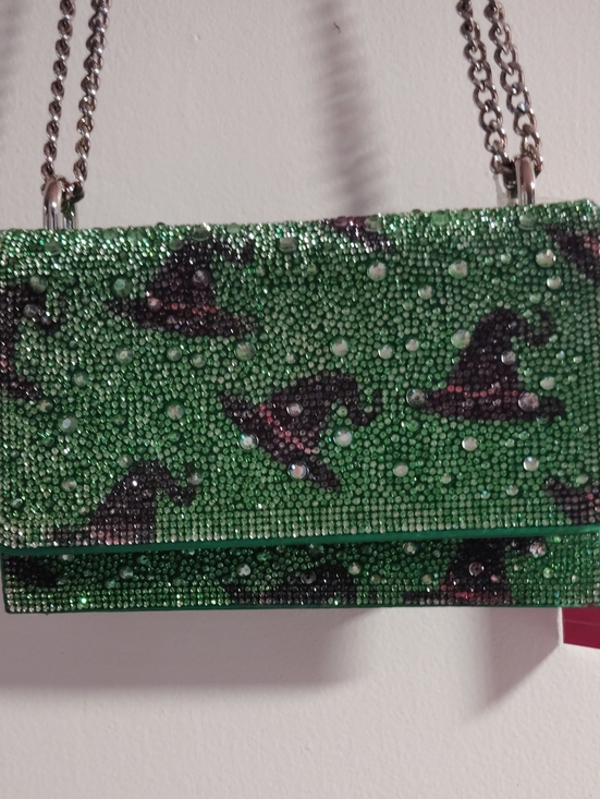 Betsey Johnson Handbags - Betsey Johnson Witch Hat Crystal Embellished Green Crossbody Bag